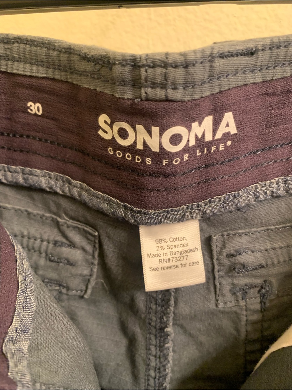 SONOMA Slim Men’s Jeans in Light Blue with Dark Indigo Waistband